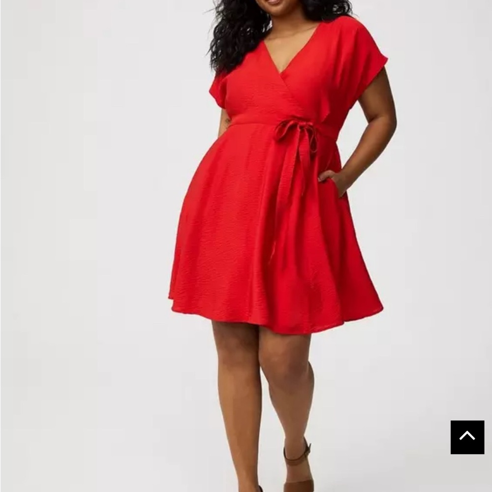 Plus-size Red Wrap Dress
